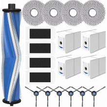 Juego de accesorios de 19 piezas para aspiradoras Ecovacs Deebot T30 Omni, T30 Pro Omni y T30 Max: 1 cepillo principal, 4 bolsas para polvo, 4 filtros