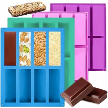 4-piece silicone muesli bar baking mold, 8 cavities, chocolate bar mold, muesli bar mold for making chocolate bars, muffins, brownies and ch