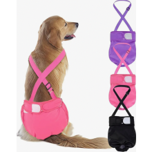 Pañales reutilizables para perros, bragas lavables para perros, pañales para perras en celo e incontinencia - Rojo, morado y negro XL