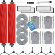 22-piece accessory set for Roborock Qrevo S, Qrevo Pro, and Qrevo MaxV robotic vacuum cleaners, [Not compatible with Qrevo]: 2 main brushes,