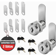 Mailbox lock with 4 keys, comes with 4 different lock plates, 16mm mailbox lock, locker lock, 18mm diameter drawer lock, cabinet doors, lever lock for