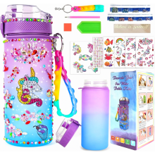Unicorn gifts for girls aged 4, 5, 6, 7, 8, 9, and 10, gift ideas, DIY unicorn water bottle toy for ages 4-10, children's birthday craft kit