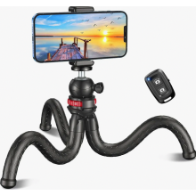 Treppiede per smartphone, mini treppiede per selfie stick per smartphone con telecomando wireless, treppiede portatile flessibile e girevole a 360 pe