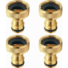 3/4 inch female thread brass - 4 pieces brass hose connector, 3/4 inch garden hose quick coupling adapter