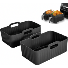 Silicone mold for air fryer – 2-piece air fryer accessory set, silicone insert for dual-zone air fryer