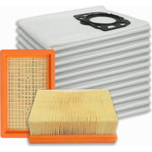 Ploché filtre s 12 vreckami do vysávača. Sada filtrov kompatibilná s vysávačmi Kärcher WD4 WD5 WD6 WD5P WD6P P