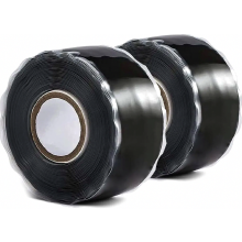 Self-fusing silicone tape, waterproof silicone repair tape, ideal for hose repair, cable repair, pipe repair, 2 rolls, 3 meters each (black)