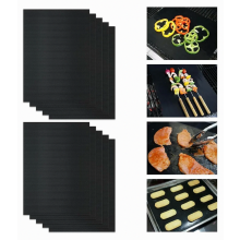 Set van 10 universele teflon ovenmatten 40x50cm, antiaanbaklaag voor de ovenbodem, woonaccessoires en keukenaccessoires (zwart)