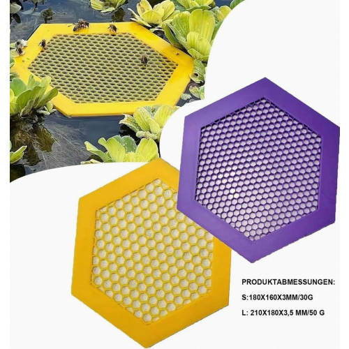 Water dispenser, bee drinking trough, floating bee honeycomb net cups
