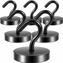 Black magnetic hooks, 47kg extra strong magnetic hooks for locker organizers, neodymium magnets, very strong magnetic hooks for workshop equipment, re