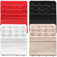 Bra extenders, bra strap extenders with 4 hooks for women, in black, white, red and nude, 3 rows