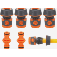 Hose coupling set, 4 pieces 3/4 inch hose connectors 19 mm with 2 couplings, hose coupling for hose extension, hose connector for family gar