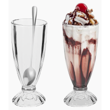 2-piece set of ice cream glasses, 360ml reusable dessert glasses, iced coffee glasses with spoons, milkshake glasses with stem, iced coffee