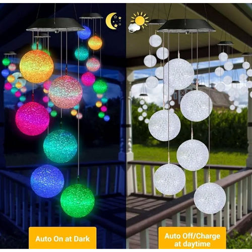 Wind chime, wind chime, wind chimes for outdoor use, LED solar color changing 1