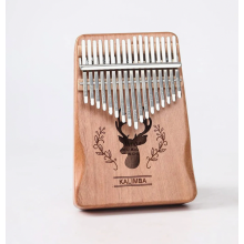 Hochwertige Kalimba aus Mahagoni, Afrikanisches Musikinstrument Set, 17 Edelstahlzinken, inkl. Tragetasche und Zubehör - MELODIKO