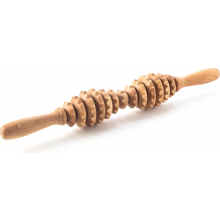 Tuuli Accessories Anti Cellulite Massage Massagegerät Massageroller Roller mit Griff Maderotherapie aus Holz 40 cm