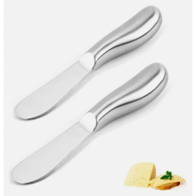 Roestvrijstalen botermes, klein tafelmes, kaasmesset, kaasmes, dessertmes met ergonomische handgreep, broodmes, 13,5 x 2 cm, 2 stuks