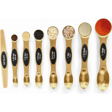Magnetic measuring spoon set, stainless steel with leveler, stackable metal tablespoons for baking, measuring cup and spoon set, kitchen hel