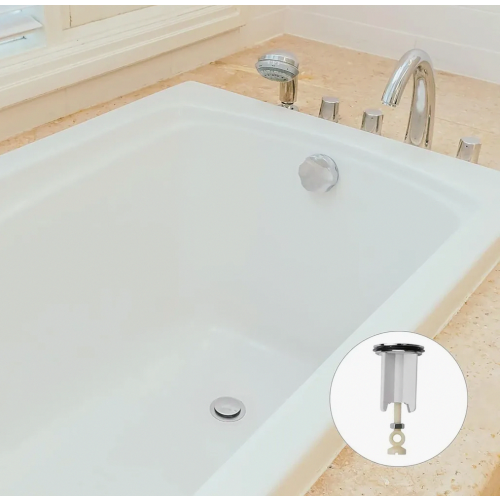 Adjustable sink plug, universal 40 mm height-adjustable replacement drain plug for kitchen, bathroom, sink, washbasin, chrome-plated brass 2