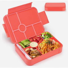Kinderlunchbox met vakjes, 1350 ml, bentobox voor kinderen, lunchbox met bestek, snackbox, brooddoos, ontbijtbox, snackbox, snackbox voor kleuterschoo
