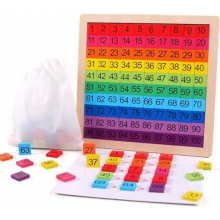 Jeu de mathématiques Montessori en bois pour apprendre à compter de 1 à 100, avec sac de rangement. Idéal pour les enfants dès 3 ans.