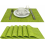 Sets de table lavables, lot de 6, verts, le set de table est facile à nettoyer. 1