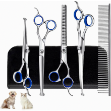 Ensemble de ciseaux de toilettage professionnels 6 en 1 pour chiens, ciseaux de coiffure professionnels pour chiens, ensemble de ciseaux de toilettage