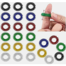 24-Piece Acupressure Rings, Spiky Sensory Finger Massage Rings, Silent Relaxing Massage Rings for Fingertips of Adults and Teenagers (6 Colo