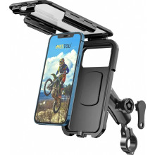 Waterproof Motorcycle Phone Mount Bicycle Phone Holder 1 Ball Handlebar Stem Mobile Holder Anti-Theft 720 Rotating Aluminum Base for 5.5 -