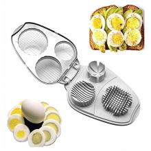Eiersnijder, 3-in-1, roestvrij staal, champignonsnijder, snijdt netjes en nauwkeurig, keukenhulpje voor het snijden van eieren