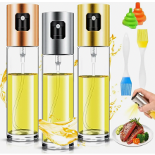 Pulverizador de aceite para cocinar, paquete de 3 botellas pulverizadoras de aceite, botella dispensadora de aceite y vinagre recargable 4 en 1 con ce