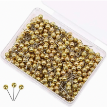 400 pieces of gold round-head push pins with large heads, premium push pins for world maps, fabric marking, bulletin boards, including storage box (4
