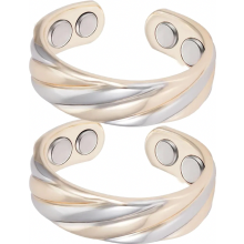 Copper ring 2-pack 57.5 mm, pure copper magnetic ring for women, 3500 Gauss magnet, stylish jewelry set