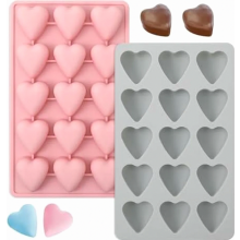 Heart-shaped silicone mold, 2 pieces. Silicone chocolate mold, small heart-shaped mold for chocolate ice cubes. Suitable for Valentine's Day
