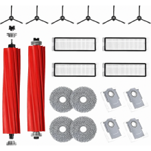Accessory set for Roborock Q Revo robot vacuum station, spare parts. Includes 2 main brushes, 4 mopping cloths, 4 HEPA filters, 6 side brush