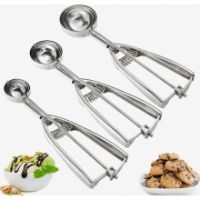 IJsschep, set van 3; Koekjesvormen, set van 3; Gemaakt van roestvrij staal (18F); Koekjesdeegschep; Koekjesvormen voor bakken, set van 3; IJsschep me