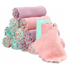 12 Microfiber Cleaning Cloths, Microfiber Kitchen Cleaning Cloths, 25 x 25 cm, Dishcloths, Ultra Absorbent, Reusable, Kitchen Rags for Car, Kitchen, B