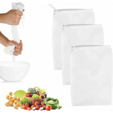 Nussdrinkbeutel 3er Set 20x30cm Waschbare Feines Passiertuch Nylon Filter für Nussdrink, Käse uvm.