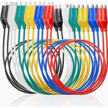 12 alligator clips with cable for industrial testing, automotive testing, equipment maintenance, motherboard maintenance, power gun testing and comput
