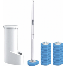 Disposable toilet brush with 16 replacement heads