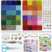 17.455 stuks, 56 kleuren, 3 mm kralen voor armbanden, zaadkralen, kralenset, glaskralen om te rijgen, kralenset voor kettingen, ringen, oorbellen, sie