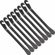 8-piece metal bicycle tire lever set, black, for changing bicycle tires, metal tire levers, bicycle tire mounting tool for road bikes and mo