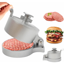 Burger Pattie Presse, Aluguss Burgerpresse mit Antihaftbeschichtung, Form mit Einstellbare Dicke, Manual Hamburger Fleischpresse für Küchen