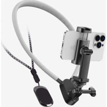 Supporto da collo con clip per cellulari, supporto per selfie POV e vlog, supporto da collo per smartphone per registrazioni video con iPhone, telefon
