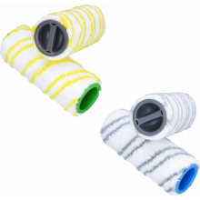 4-piece roller set for Kärcher FC7 FC5 FC3 FC3D electric floor cleaner 2.055-007.0 & 2.055-006.0 (2x yellow + 2x grey)