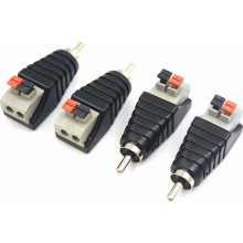 4 ks. adaptér RCA na reproduktorový kábel, subwoofer, reproduktor, phono, RCA konektor na AV, 2 skrutkové svor