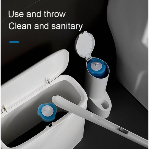 Disposable toilet brush with 16 replacement heads 1