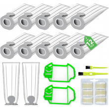 12 Staubsaugerbeutel kompatibel mit Vorwerk Folletto VK7 FP7 VK7S FP7S Staubsaugern, inklusive 12 Folletto-Beutel + 2 Hepa-Filter + 6 Duftstoffe + 2 M