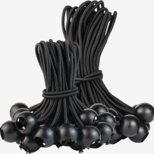 30 pieces of ball-bearing bungee cords, black, tarpaulin tensioners 15cm and 20cm, elastic cords for tarpaulins, tents, and banners