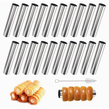 20 moldes para conos de crema, tubos de acero inoxidable para cannoli de 12 cm, molde Schillerlocken, moldes antiadherentes para conos de crema, molde